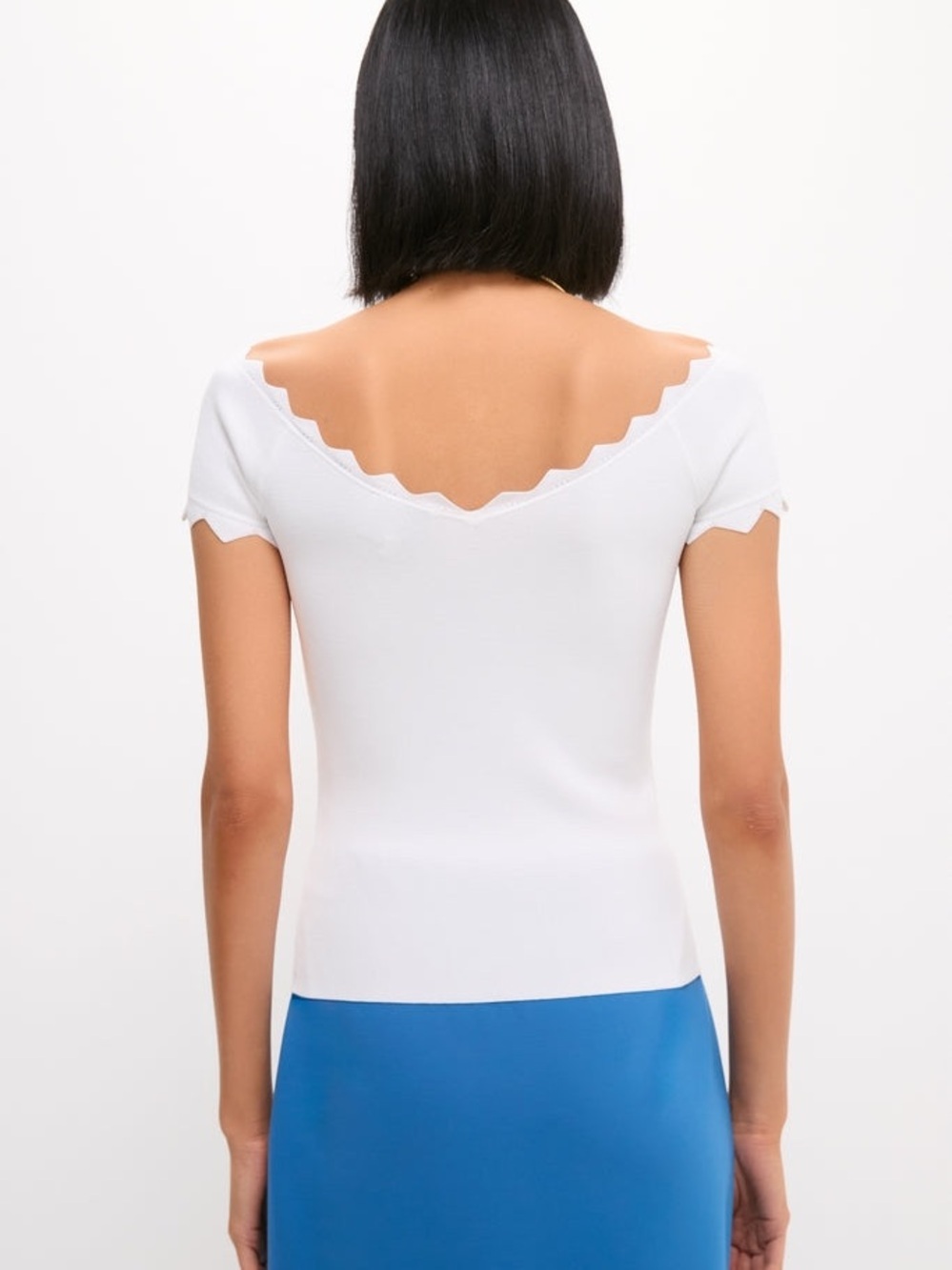 NWT Tuckernuck White Off-the-Shoulder Ric Rac Compression Elliston Shirt - Picture 3 of 10